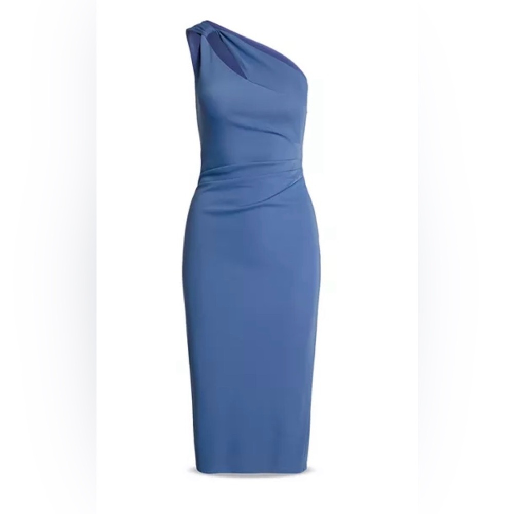 Ralph‎ Lauren Jersey One-Shoulder Blue Cocktail Evening Dress Sz 12 NWT $175